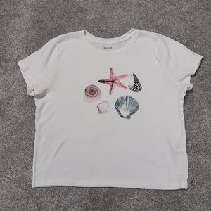 Hollister Women’s Babydoll White Shell Tee Size XL